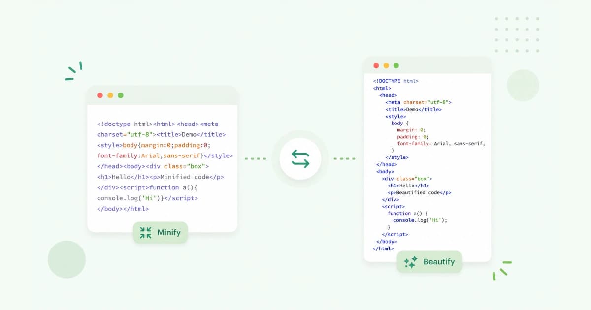 Minify and beautify HTML, CSS, and JavaScript - practical guide